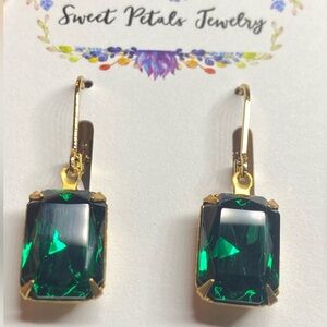 Green and Gold Earrings
